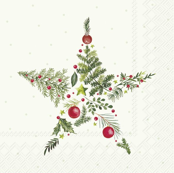 IHR Napkins Christmas Branches Star