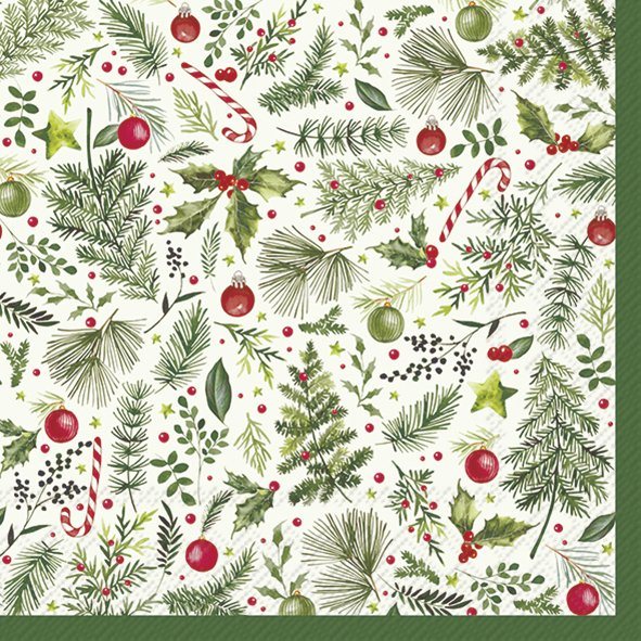 IHR Napkins Christmas Branches Allover