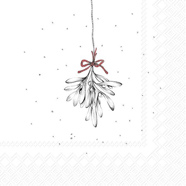 IHR Napkins Pure Mistletoe Black