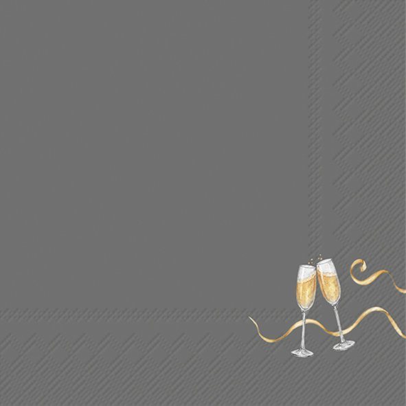 IHR Napkins Tiny Champagne Glass Grey