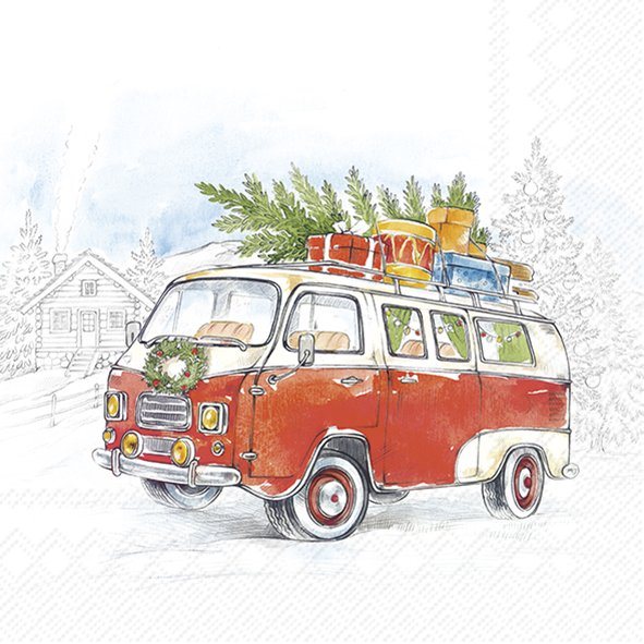 IHR Napkins Christmas Bus
