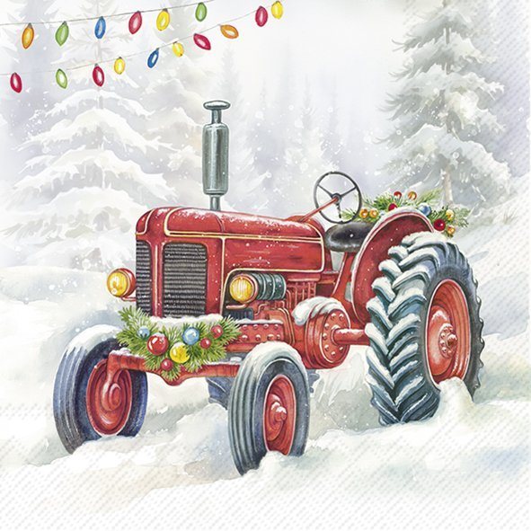 IHR Napkins Festive Tractor