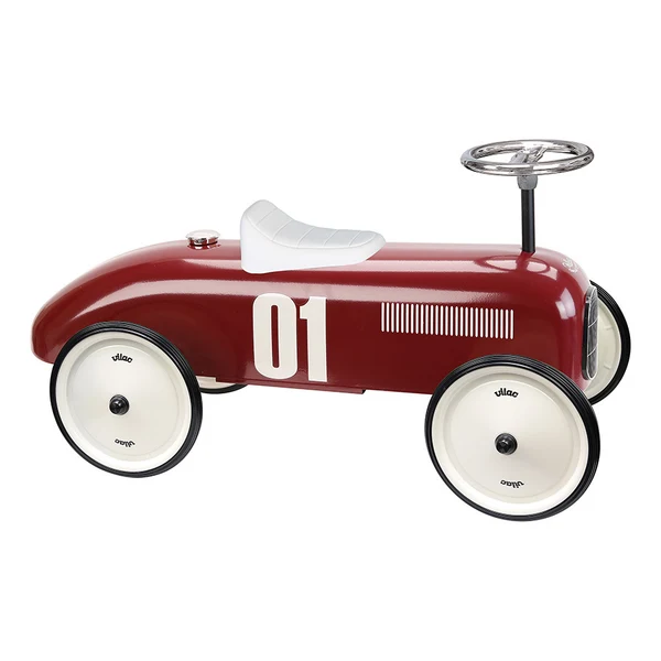 Vilac Vintage Ride On Racing Car - BURGUNDY