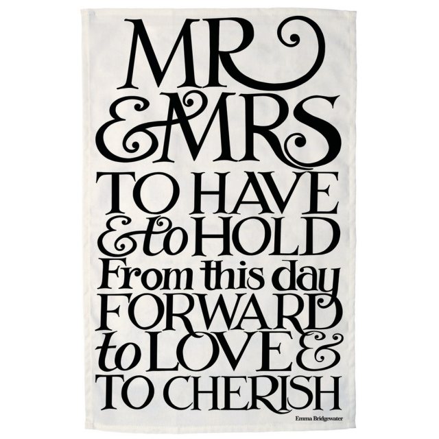 Emma Bridgewater Emma Bridgewater Black Toast Mr & Mrs Tea Towel