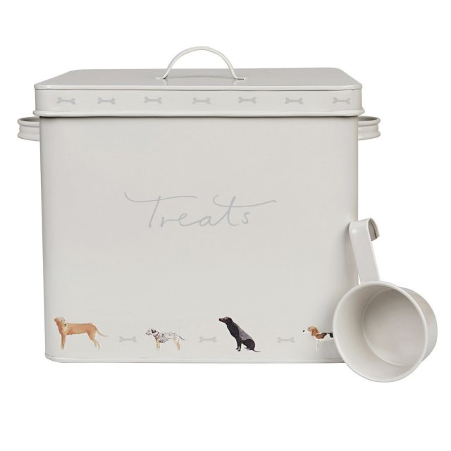 Sophie Allport SIWGR Square Tin Canister | Serif Font, Cream & Chrome Handle