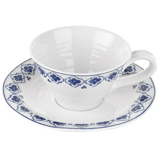 Portmeirion Pottery Sophie Conran Blue Tea Cup & Saucer Eliza