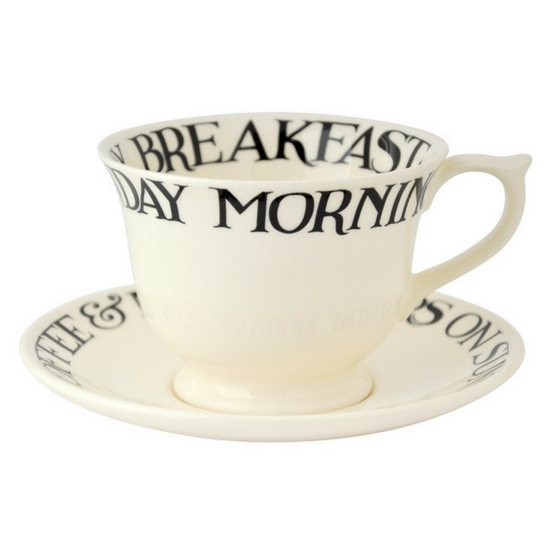 Emma Bridgewater Black Toast LargeTea Cup & Saucer