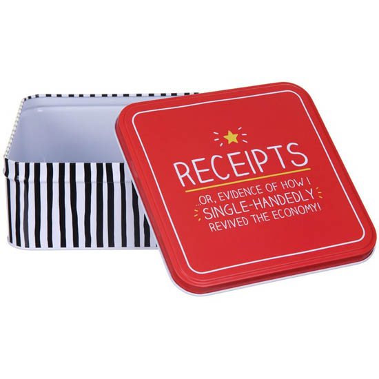 SIWGR Square Tin Canister | Serif Font, Cream & Chrome Handle