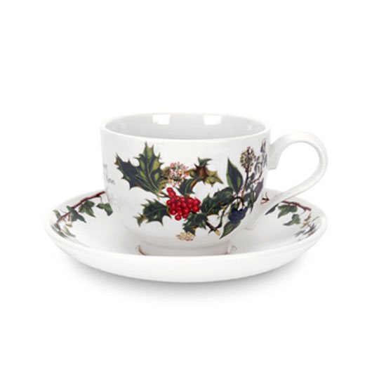 Portmeirion Pottery The Holly & The Ivy Tea Cup & Saucer Traditional