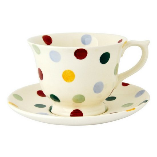Emma Bridgewater Emma Bridgewater Polka Dots Large Tea Cup & Saucer