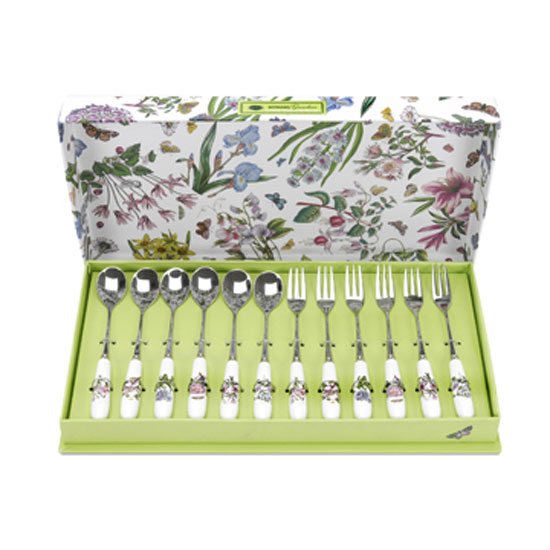 Portmeirion Botanic Garden Pastry Fork & Tea Spoon Set Of 12