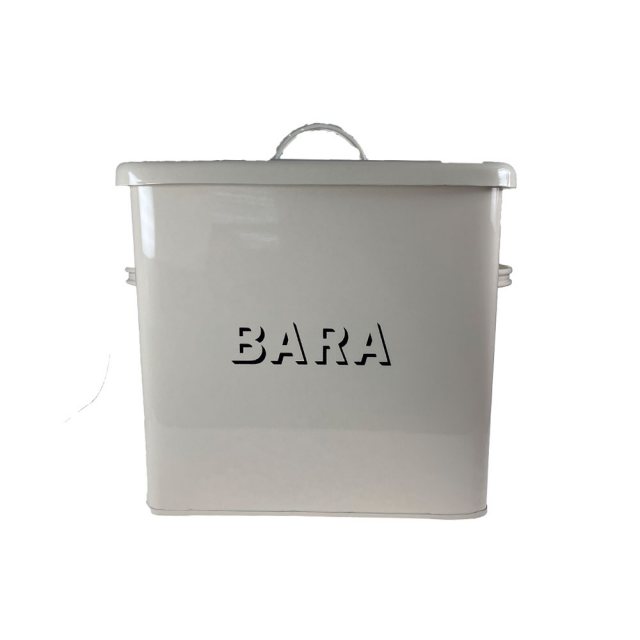 BARA Bread Bin Tin | Block Font Cream