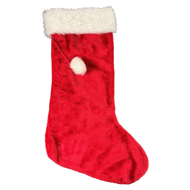 Red Deluxe Stocking With Pom Pom