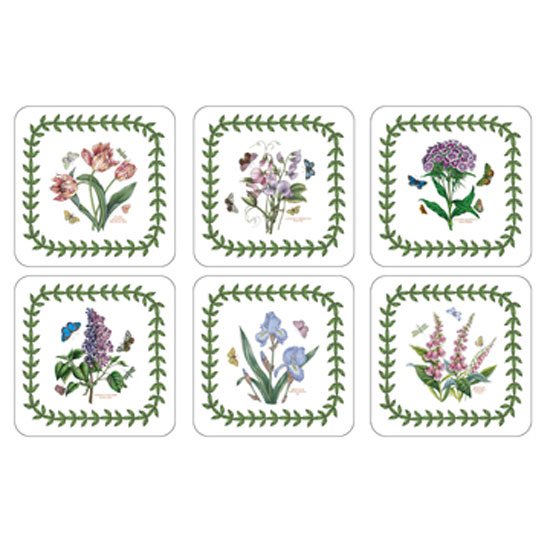 Portmeirion Botanic Garden Square Coasters Pimpernel Set Of 6