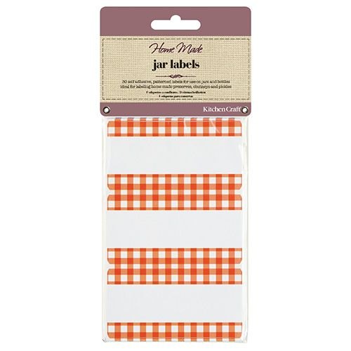 Home Made Pack of 30 Jam Jar Labels - Gingham