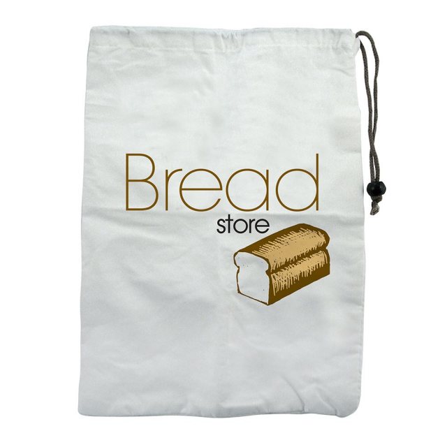 BARA Large Square Bread Bin | Serif Font, Cream & Chrome Handle