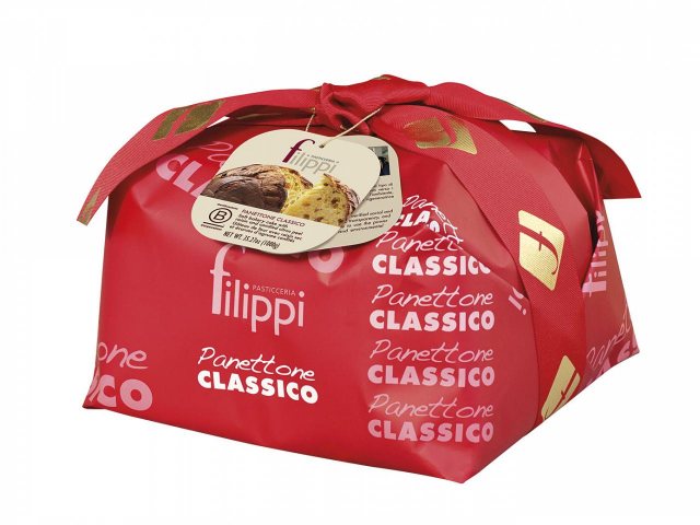 Filippi Panettone Classico Damerino, with raisins and candied fruit (no icing)