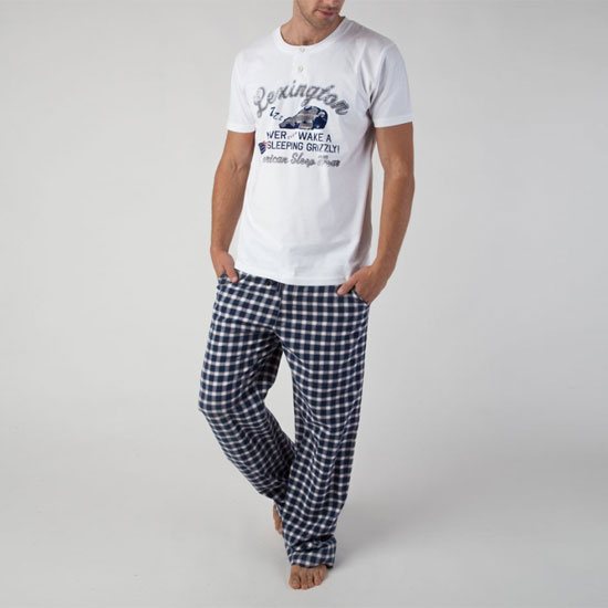 Lexington Lexington Holiday Pyjamas - White & Blue Check
