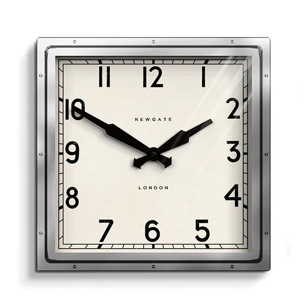 Newgate Quad Wall Clock in Stainless Steel