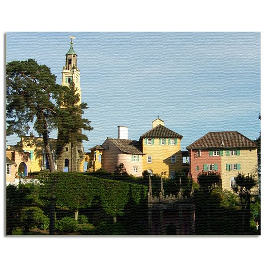 Portmeirion Cymru Landscape Bae Caerdydd Canvas Art   (26)