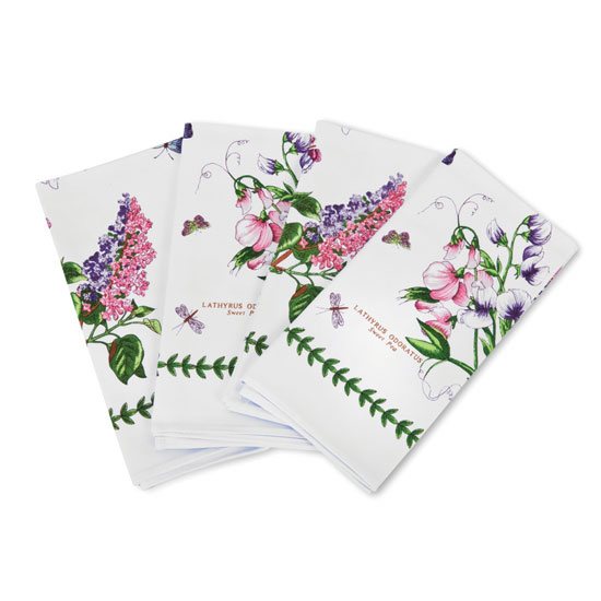 Portmeirion Pottery Botanic Garden Cotton Napkins Set Of 4