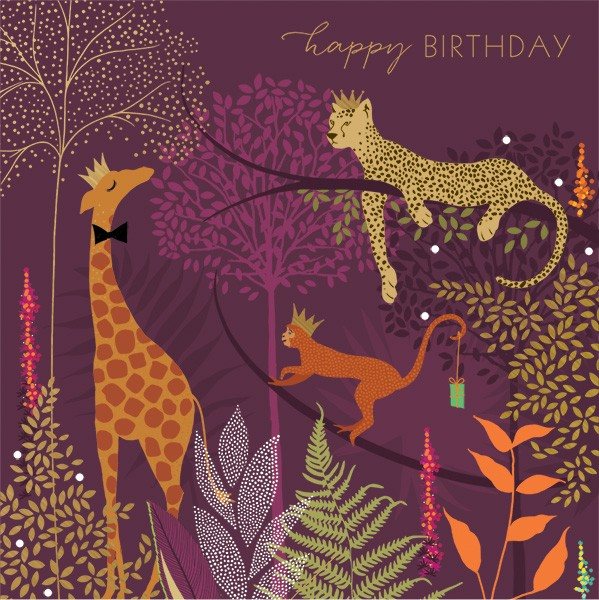 Sara Miller Happy Birthday Greetings Card - Safari