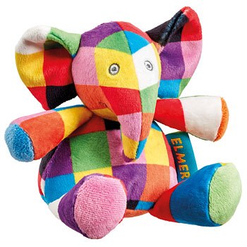 Elmer Rattle Plush Soft Toy