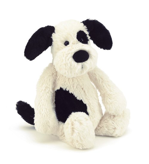 Jellycat Bashful Black & Cream Puppy Medium