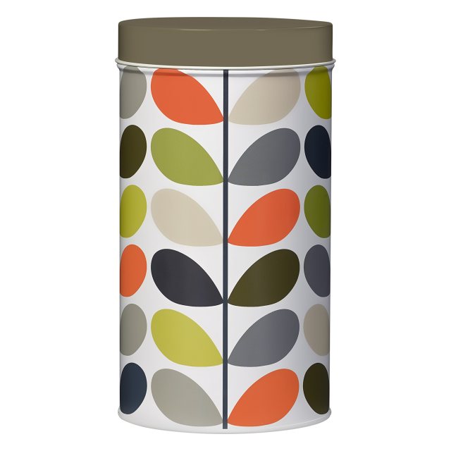 Orla Kiely COFFI Retro Tin Canister | Serif Font, Cream