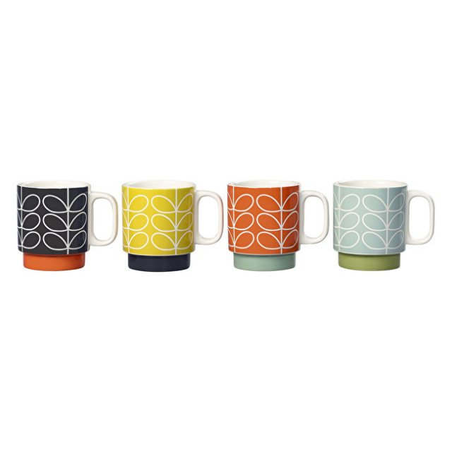 Orla Kiely Orla Kiely Early Bird Navy Quite Big Mug 350ml