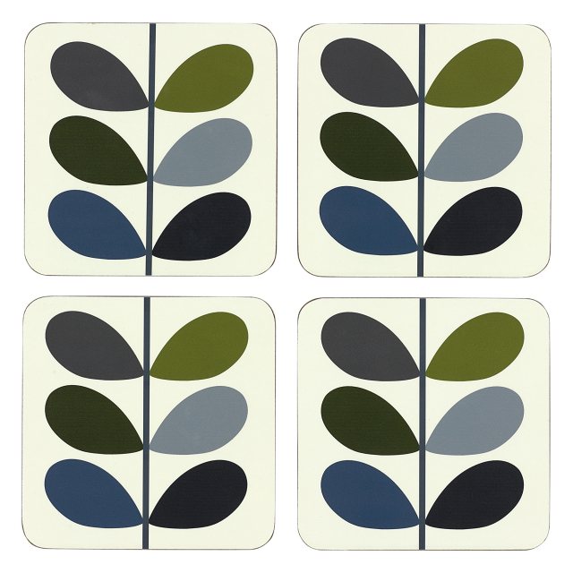 Orla Kiely Emma Bridgewater Black Toast Set 4 Cork Placemats