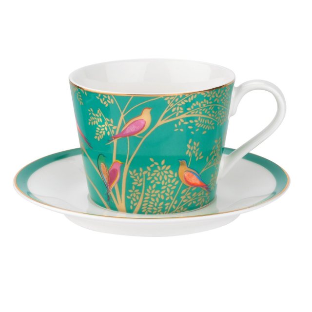 Sara Miller London Sara Miller Chelsea Collection Tea Cup & Saucer Green