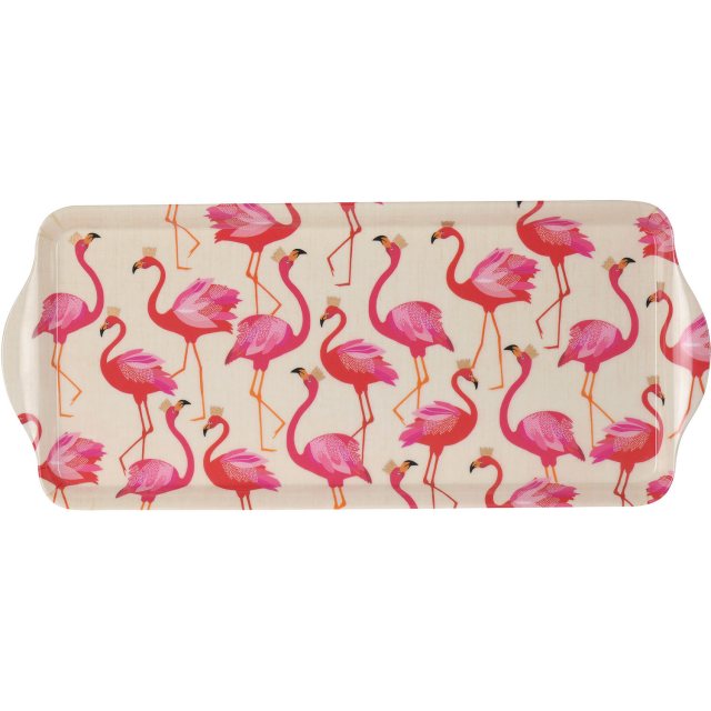 Sara Miller London D/C   Sara Miller Flamingos Melamine Sandwich Tray 15.1x6.5