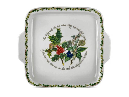 The Holly & The Ivy Square Cake Plate