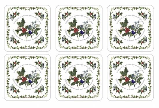 Portmeirion The Holly & The Ivy Coasters Set Of 6