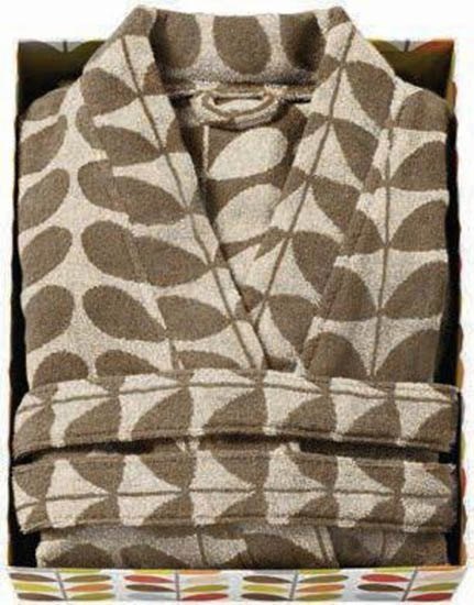 Orla Kiely Orla Kiely Stem Jacquard Bathrobe Cream/Nutmeg - S