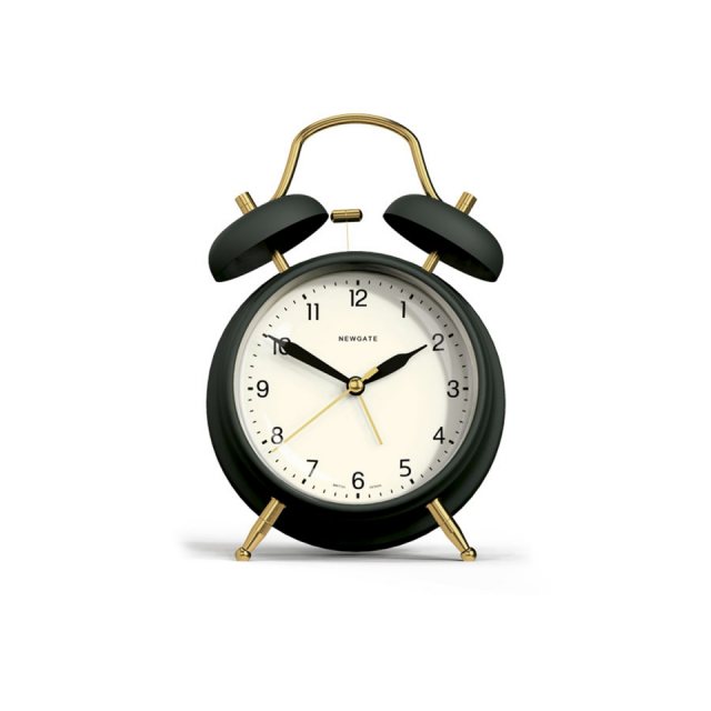 Newgate The Brass Knockers Metal Alarm Clock Green & Brass