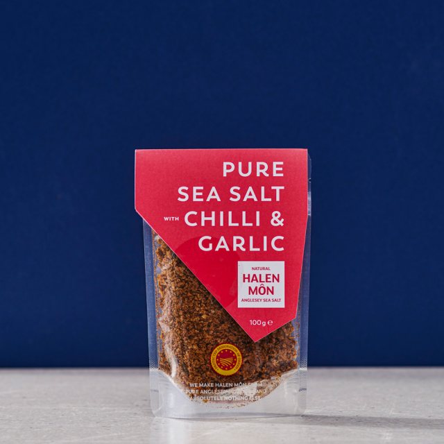 Halen Mon Pure Sea Salt with Chilli & Garlic 100g Pouch