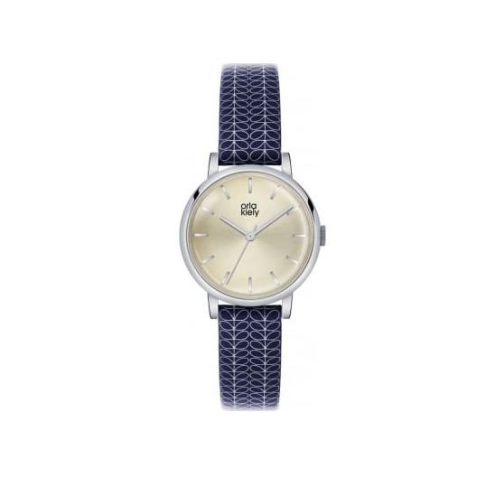 Orla Kiely Leff Amsterdam Tube Watch D38 Steel with Black Leather Strap