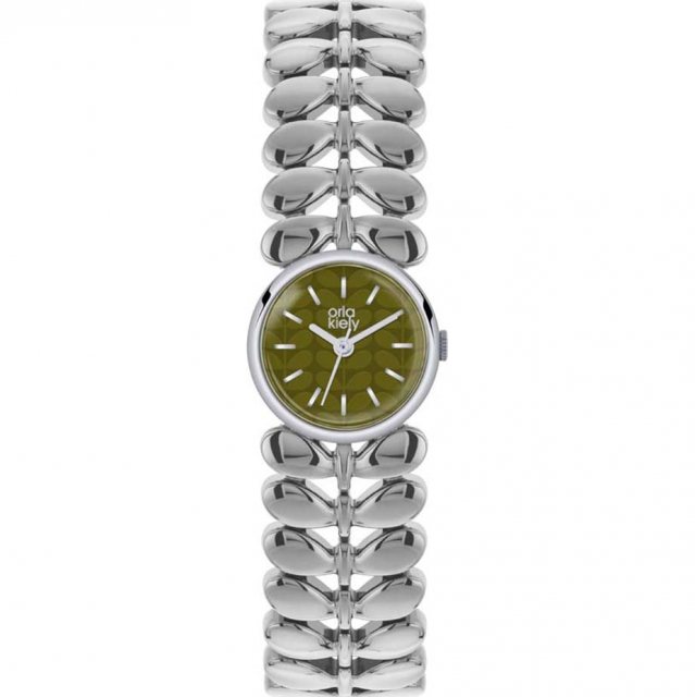 Orla Kiely Leff Amsterdam Tube Watch D42 Brass with Black Leather Strap