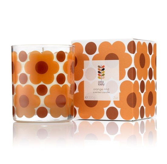 Orla Kiely Handcrafted Orange Blossom Set of 2 Wooden Fork and Spoon