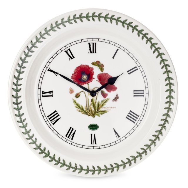 Botanic Garden Poppy 10 Inch Wall Clock