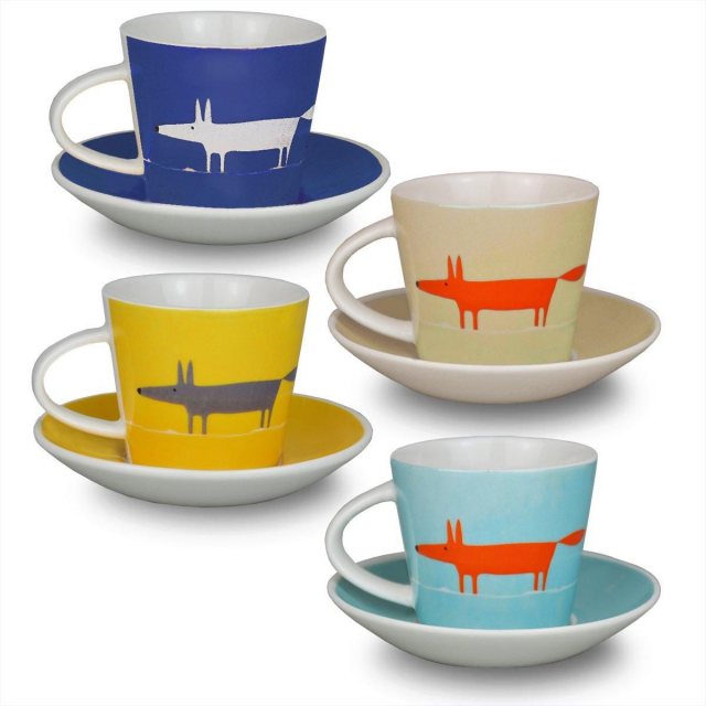 Mr Fox Espresso Cups and Saucer set