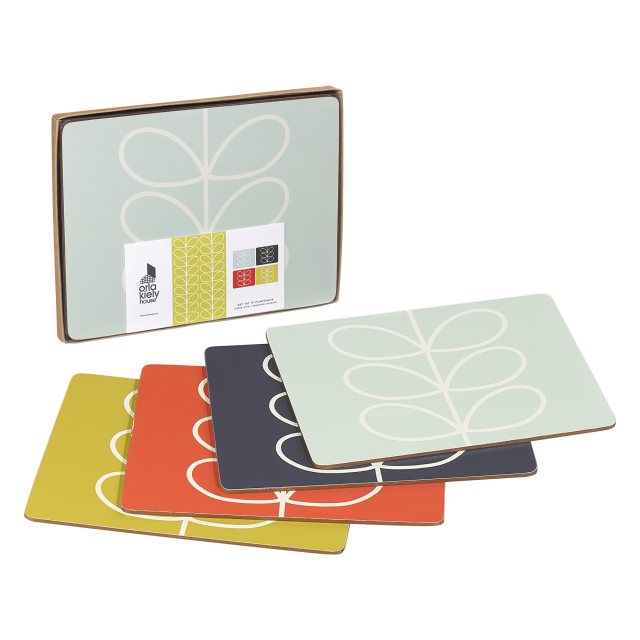 Orla Kiely Sara Miller Linear Bamboo Smokey Blue Bedset