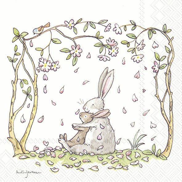 Napkins Blossoms And Bunnies