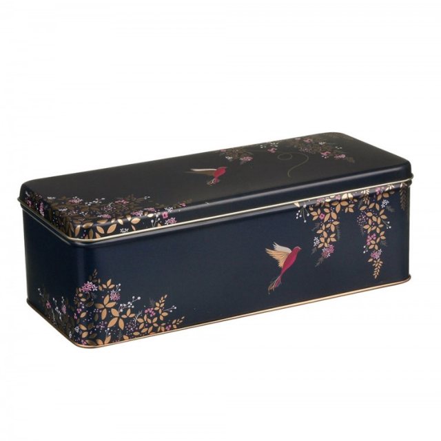 Sara Miller Navy Hummingbird Long Deep Rectangular Tin