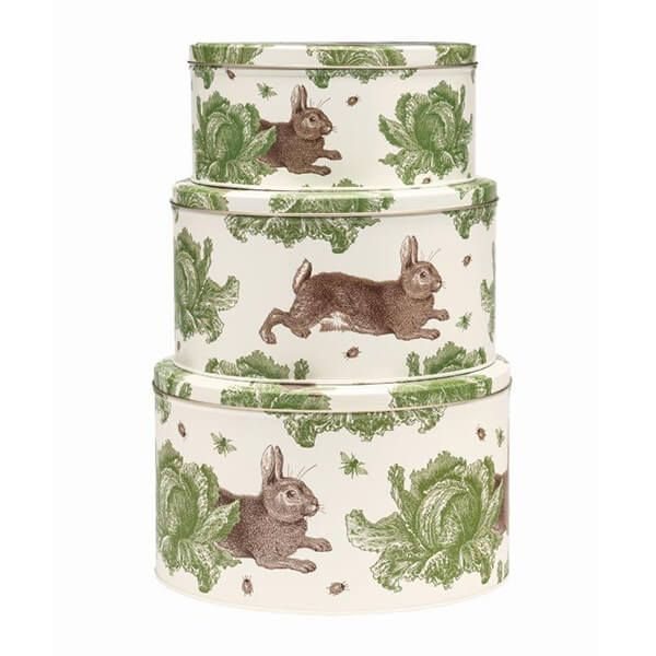 Thornback & Peel Rabbit & Cabbage Set Of 3 Round Cake Tins