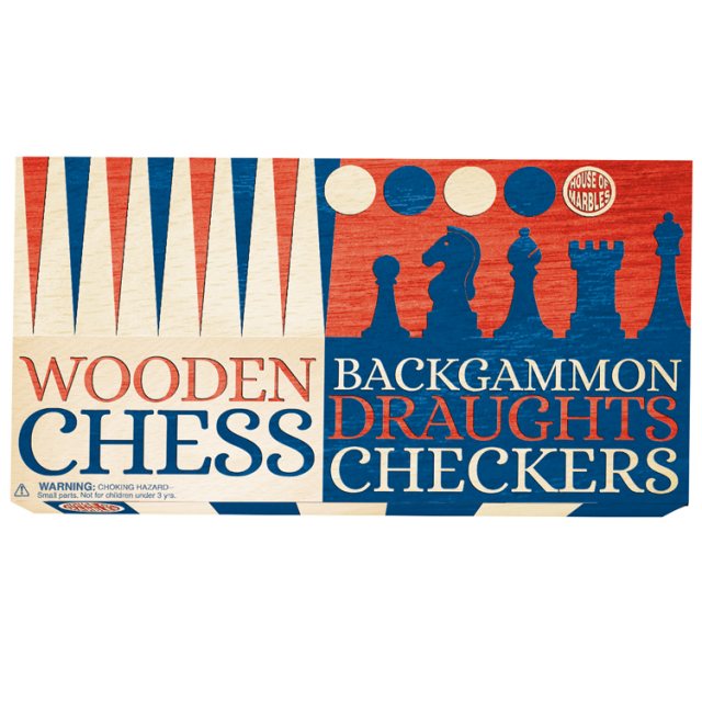 3 In 1 Chess Draughts & Backgammon