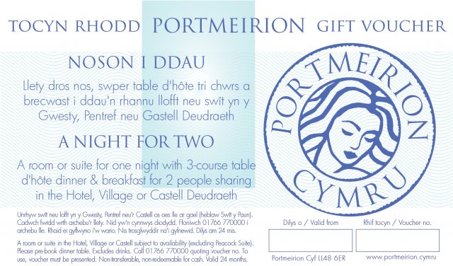 Portmeirion Cymru A Night's Stay For 2 Portmeirion Gift Voucher