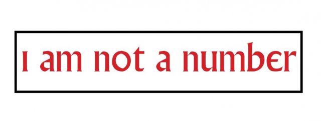 The Prisoner Oblong Car Sticker Not A Number